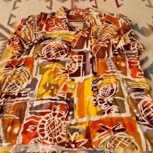 Tropical Print Casual Button Down Shirt